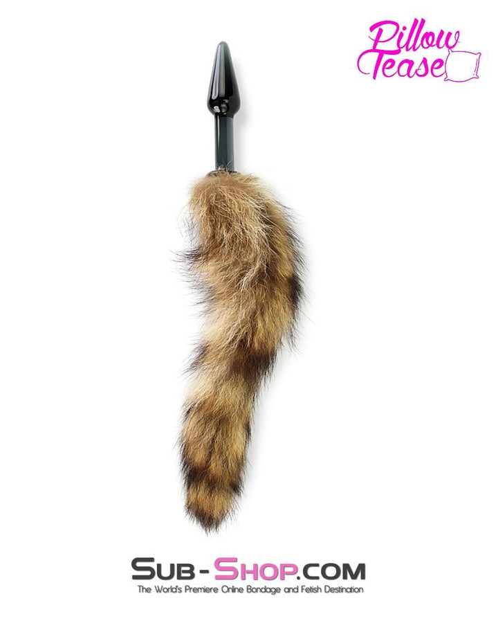 0191E      Black Glass Fox Tail Pet Play Butt Plug - LAST CHANCE - Final Closeout! MEGA Deal   , Sub-Shop.com Bondage and Fetish Superstore