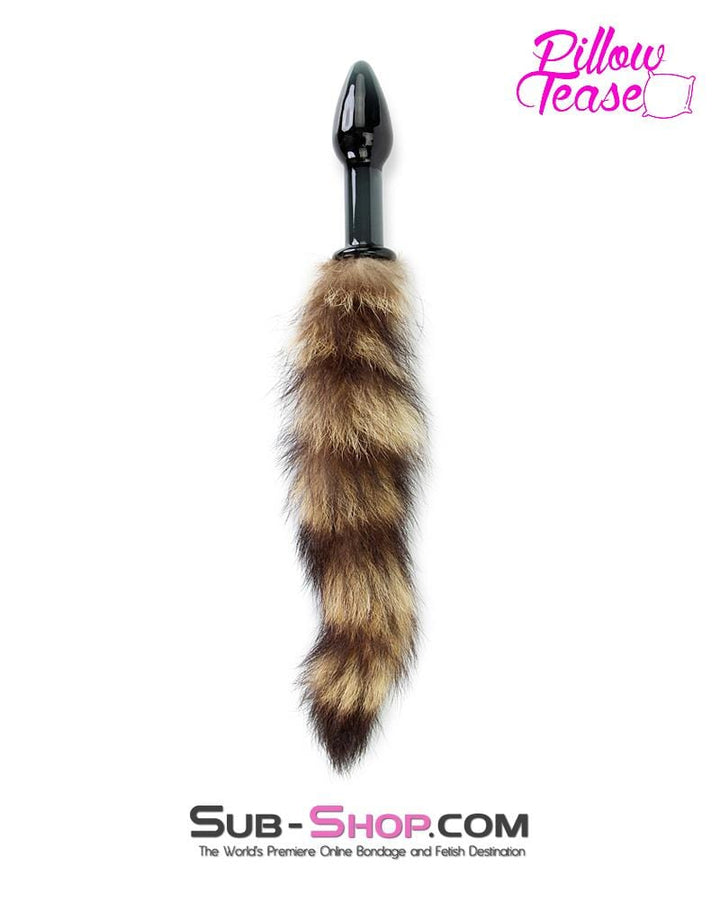 0199E      Foxy Ass Black Glass Fox Tail Pet Play Butt Plug - LAST CHANCE - Final Closeout! MEGA Deal   , Sub-Shop.com Bondage and Fetish Superstore