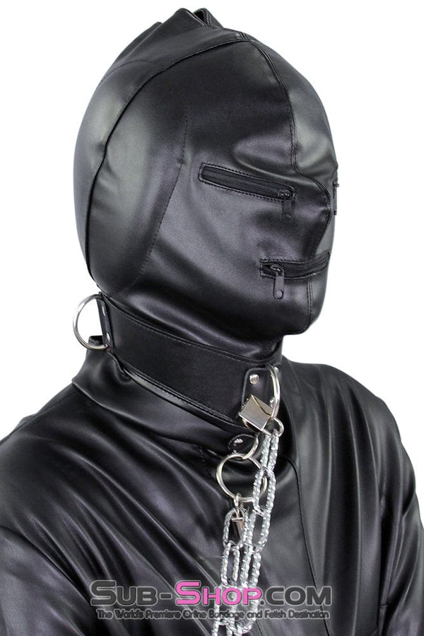 2286ZG-SIS      Pretty Sissy Gurl Sensory Deprivation Zippered Eyes and Mouth Hood BDSM Mistress for Hire with Ear Pads Sissy   , Sub-Shop.com Bondage and Fetish Superstore