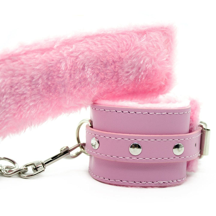 2360MQ      Princess Pink Fur Lined Ankle Bondage Cuffs - MEGA Deal MEGA Deal   , Sub-Shop.com Bondage and Fetish Superstore