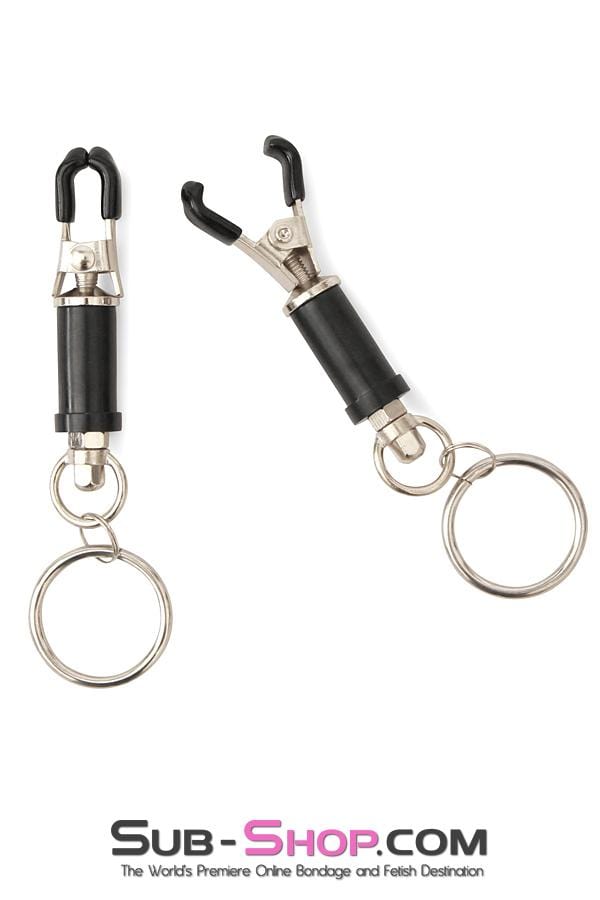 2368M-SIS      Pretty Sissy Trainer Barrel Style Twist Closure Cock and Ball Clamps with Weight Sissy Mistress Hanging Rings Sissy   , Sub-Shop.com Bondage and Fetish Superstore