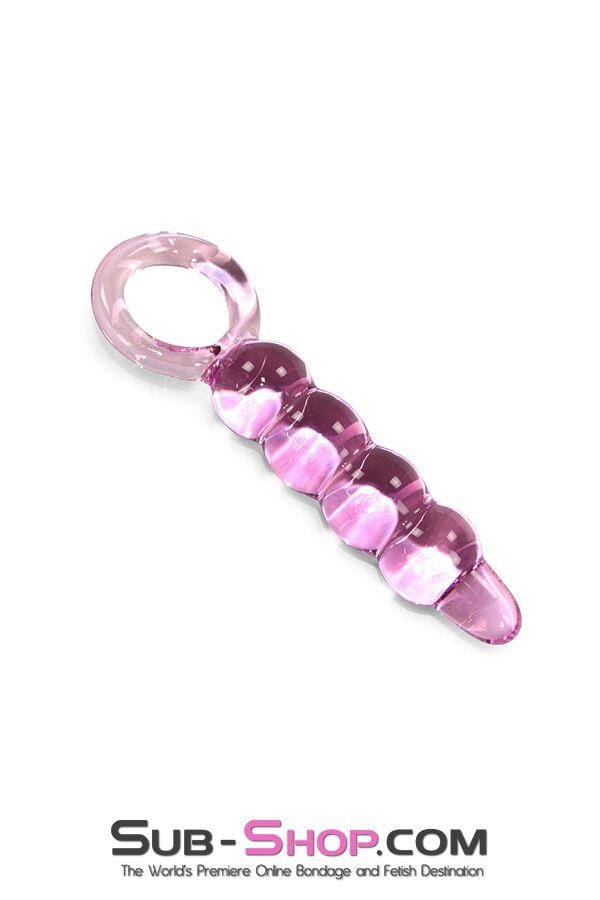 2374M      Graduated Pink Glass Massager with Pull Ring - LAST CHANCE - Final Closeout! Black Friday Blowout   , Sub-Shop.com Bondage and Fetish Superstore