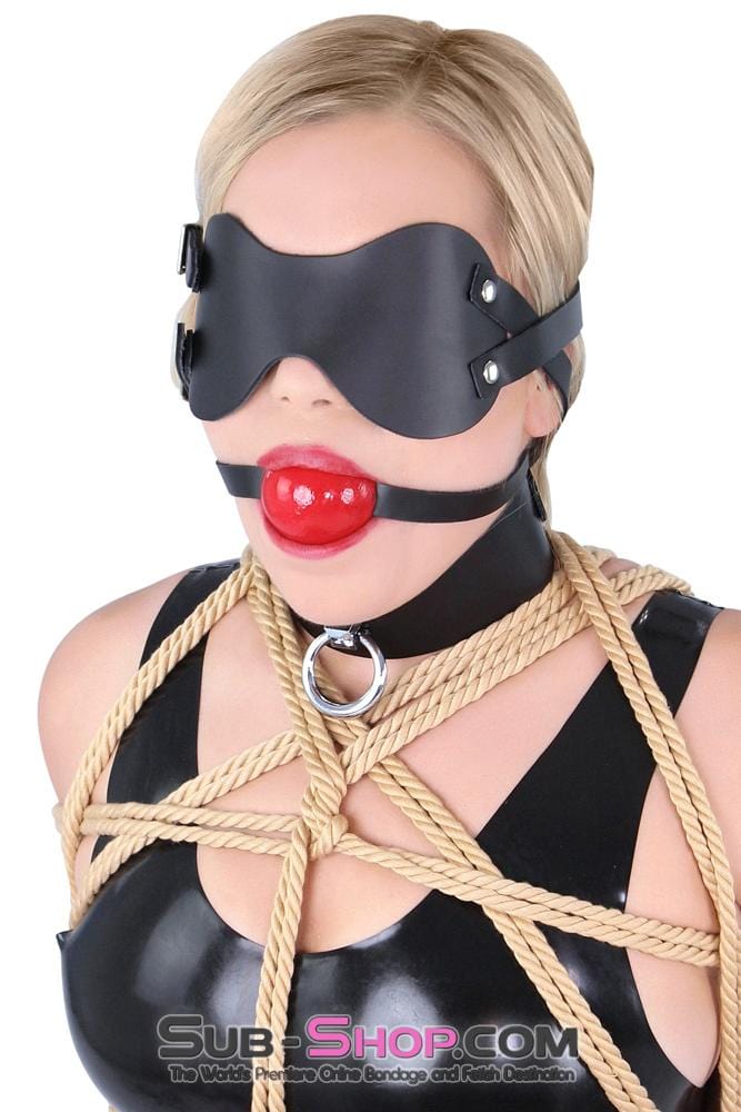 2430A      Lights Out Black Leather Blindfold Blindfold   , Sub-Shop.com Bondage and Fetish Superstore