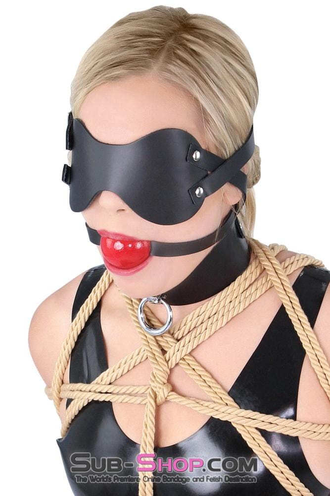 2430A      Lights Out Black Leather Blindfold Blindfold   , Sub-Shop.com Bondage and Fetish Superstore