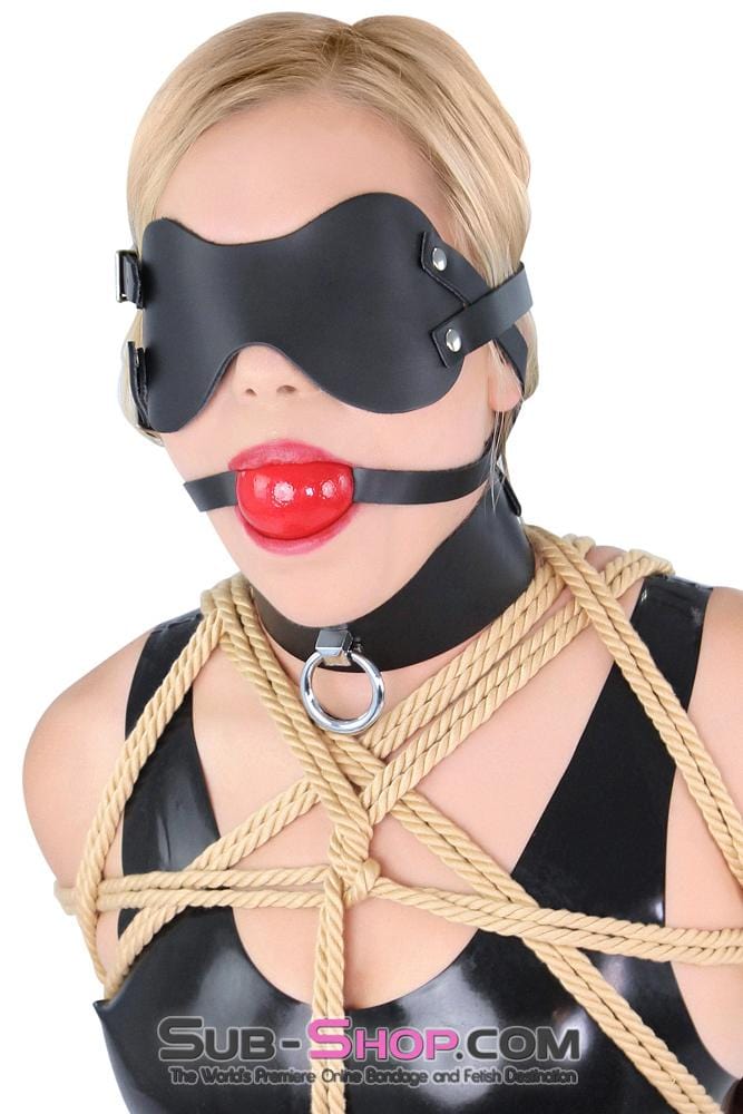 2430A      Lights Out Black Leather Blindfold Blindfold   , Sub-Shop.com Bondage and Fetish Superstore