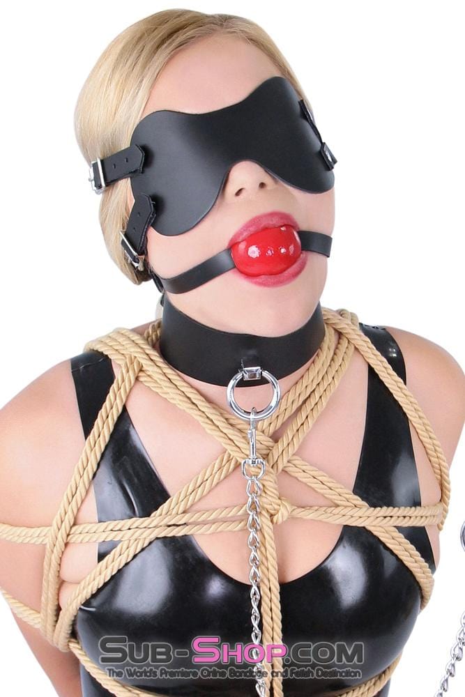 2430A      Lights Out Black Leather Blindfold Blindfold   , Sub-Shop.com Bondage and Fetish Superstore