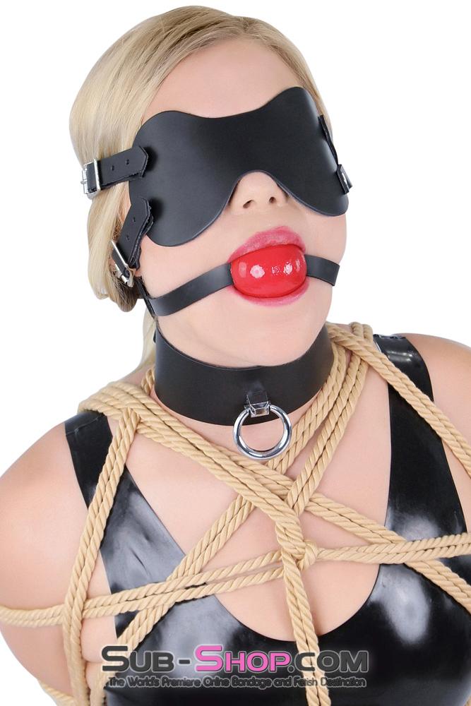 2430A      Lights Out Black Leather Blindfold Blindfold   , Sub-Shop.com Bondage and Fetish Superstore