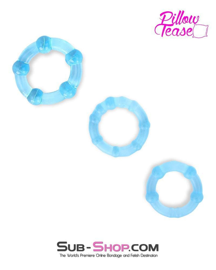 0244S      3 Piece Blue Beaded Cockrings - LAST CHANCE - Final Closeout! MEGA Deal   , Sub-Shop.com Bondage and Fetish Superstore