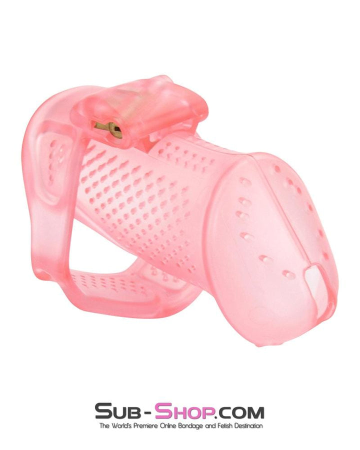 2463AR      Mistresses Sissy Slave Pink High Security Pin Tumbler Ventilated Male Chastity Device with Numbered Plastic Locks Chastity   , Sub-Shop.com Bondage and Fetish Superstore