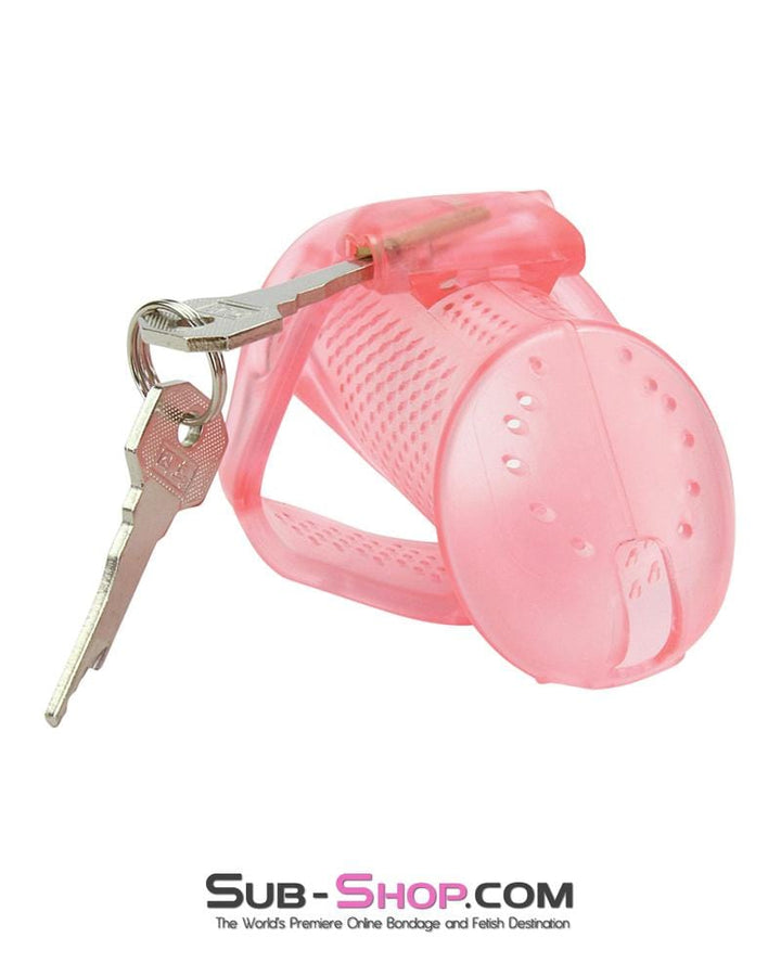 2463AR      Mistresses Sissy Slave Pink High Security Pin Tumbler Ventilated Male Chastity Device with Numbered Plastic Locks Chastity   , Sub-Shop.com Bondage and Fetish Superstore