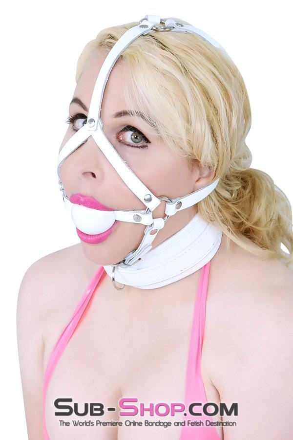 7251RS      Corrupt Me White Padded Bondage Collar and Leash Set Collar   , Sub-Shop.com Bondage and Fetish Superstore