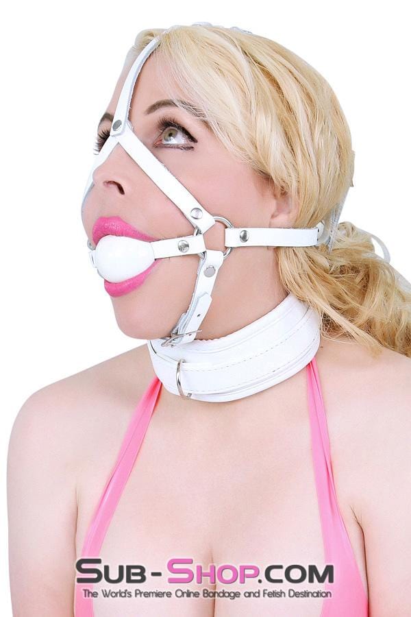 7251RS      Corrupt Me White Padded Bondage Collar and Leash Set Collar   , Sub-Shop.com Bondage and Fetish Superstore