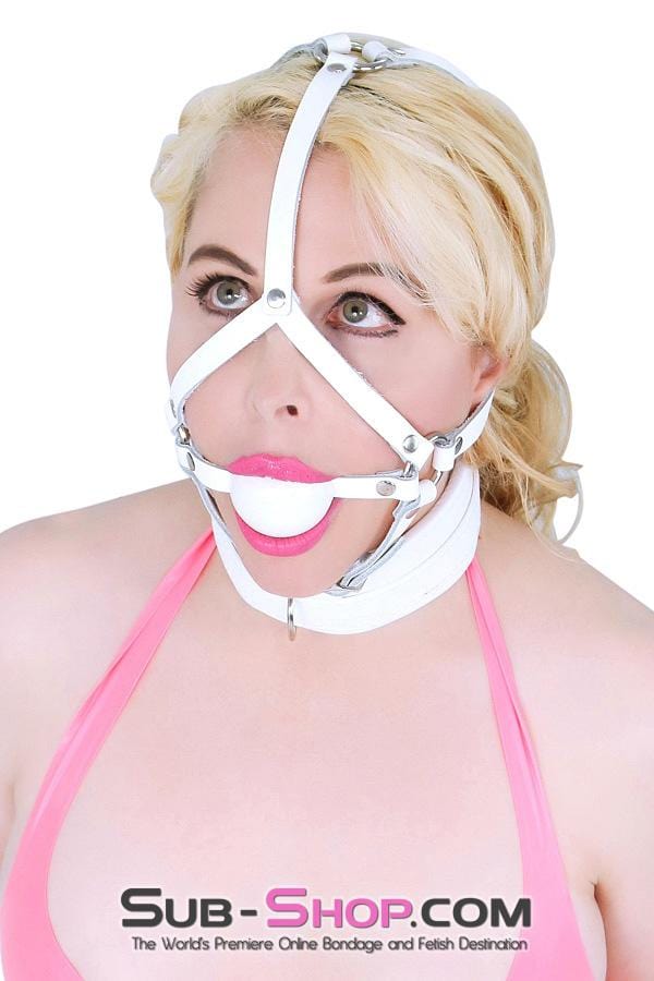 7251RS      Corrupt Me White Padded Bondage Collar and Leash Set Collar   , Sub-Shop.com Bondage and Fetish Superstore