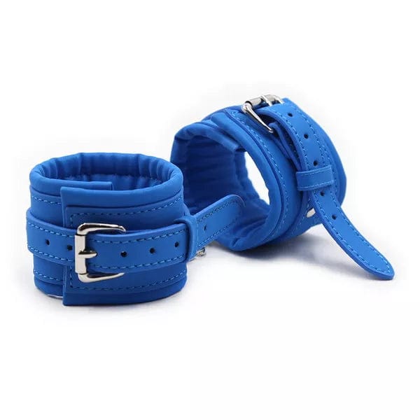 2482DL      Padded Faux Leather Tantric Blue Wrist Bondage Cuffs Cuffs   , Sub-Shop.com Bondage and Fetish Superstore