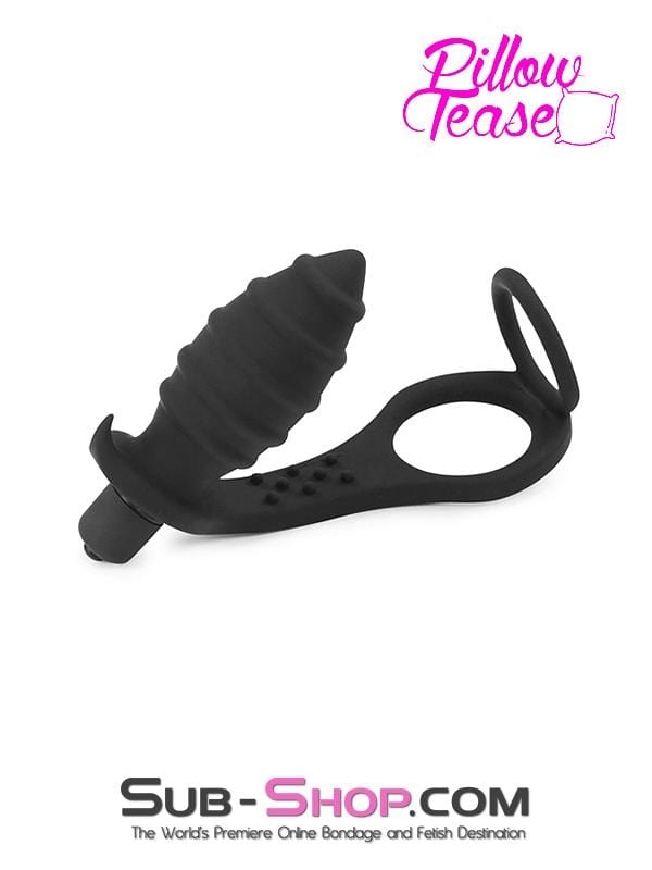 2630M      Grenade Vibrating Butt Plug Silicone Dual Cock & Balls Rings Set - MEGA Deal Black Friday Blowout   , Sub-Shop.com Bondage and Fetish Superstore