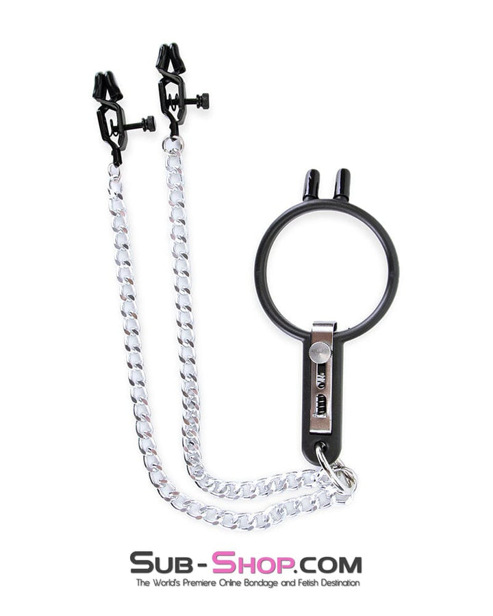 2702M      Open Wide and Take It Mouth Spreader Gag with Nipple Clamps Gags   , Sub-Shop.com Bondage and Fetish Superstore