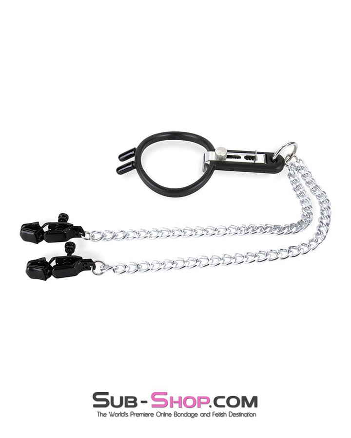 2702M      Open Wide and Take It Mouth Spreader Gag with Nipple Clamps Gags   , Sub-Shop.com Bondage and Fetish Superstore