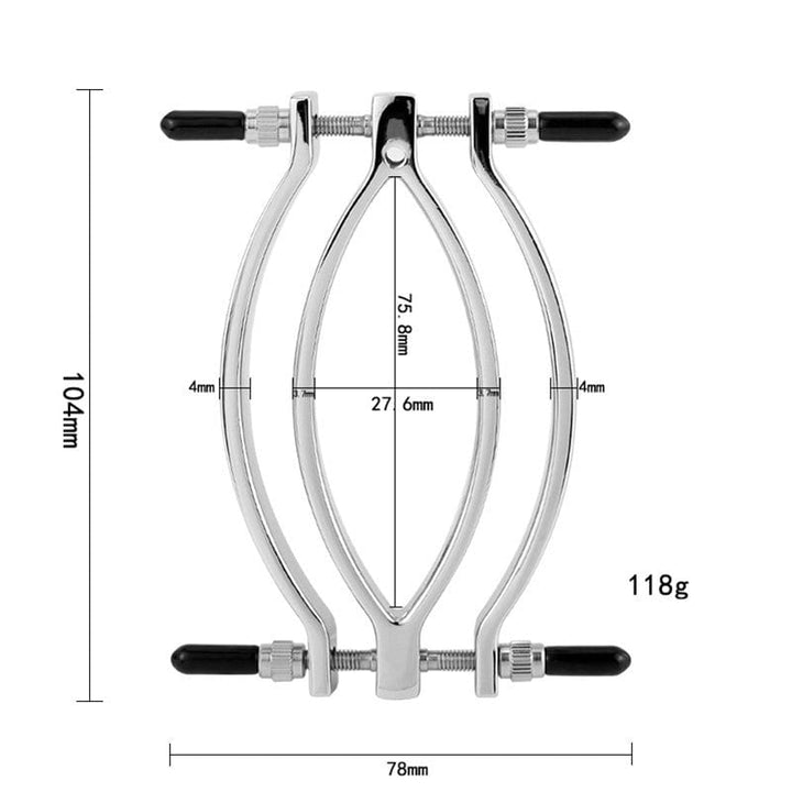 2703M      Pussy Trap Steel Labia Clamp with Leash Stimulation Toy   , Sub-Shop.com Bondage and Fetish Superstore