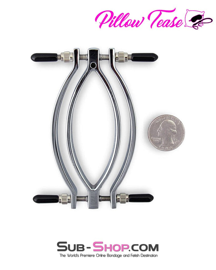 2703M      Pussy Trap Steel Labia Clamp with Leash Stimulation Toy   , Sub-Shop.com Bondage and Fetish Superstore