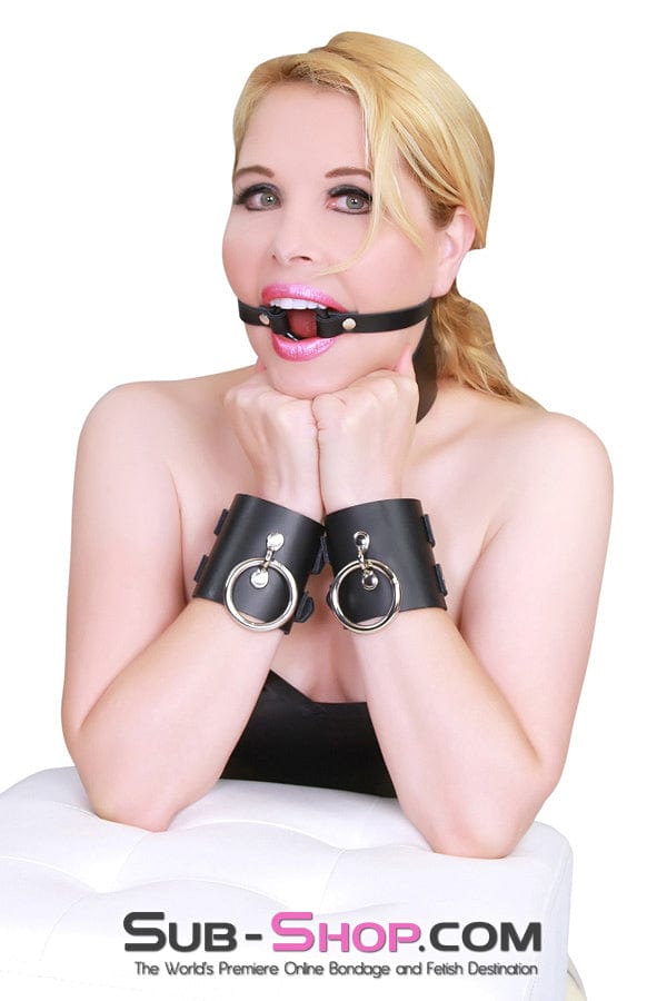 2746A      Surrender 3 Inch Leather Bondage Wrist Cuffs Cuffs   , Sub-Shop.com Bondage and Fetish Superstore