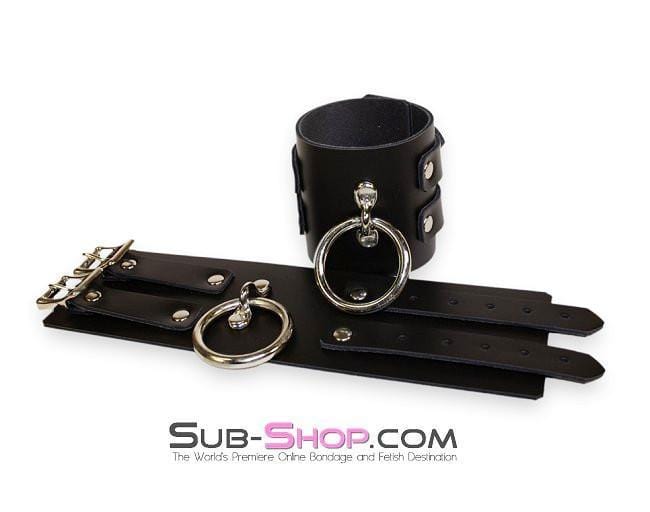 2746A      Surrender 3 Inch Leather Bondage Wrist Cuffs Cuffs   , Sub-Shop.com Bondage and Fetish Superstore