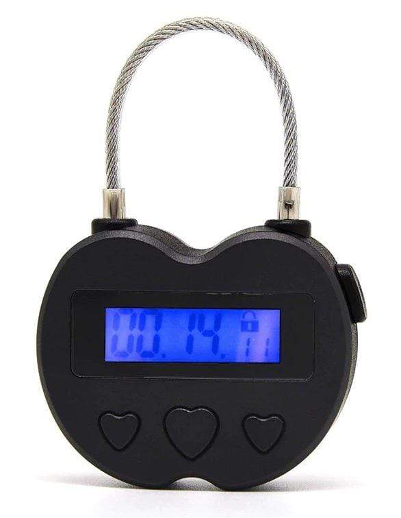 2747M-SIS      Sissy Boi Heart Shaped Time Lock Accessory USB Rechargeable Lock, The Forced Feminization Fantasy Female Domination Ultimate Self Bondage Lock Sissy   , Sub-Shop.com Bondage and Fetish Superstore