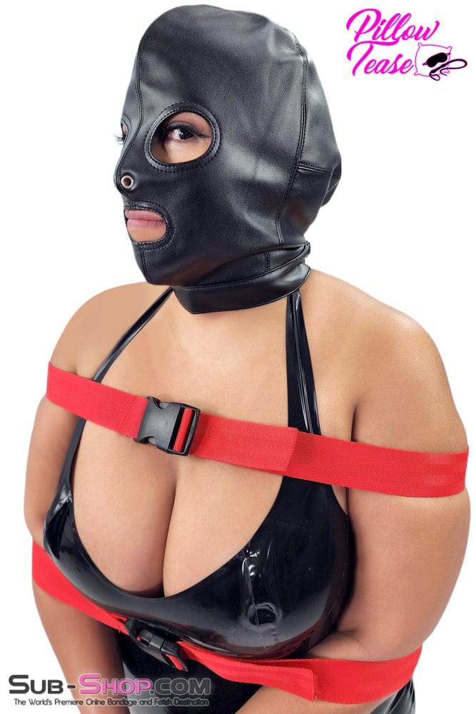 2772M      Soft Leatherette Open Mouth and Eyes Lacing Hood Hoods   , Sub-Shop.com Bondage and Fetish Superstore