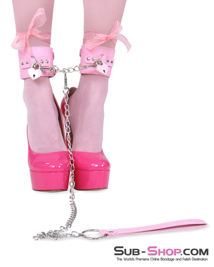 8969DL      Glam Girl Double Strap Pink Ankle Cuffs Cuffs   , Sub-Shop.com Bondage and Fetish Superstore