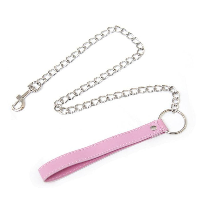 2785MQ      Pink Handle Chained Bondage Leash Leash   , Sub-Shop.com Bondage and Fetish Superstore