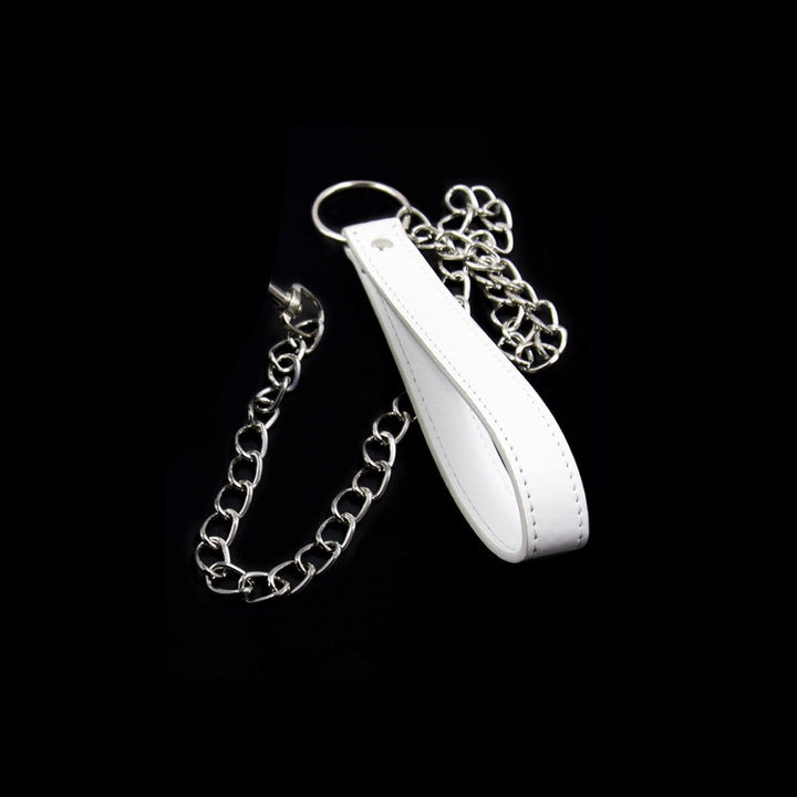 2926MQ      White Handle Chained Bondage Leash - LAST CHANCE - Final Closeout! MEGA Deal   , Sub-Shop.com Bondage and Fetish Superstore