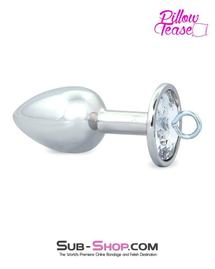 0303E      Eye Hook Clear Jewel Small Chromed Butt Plug - LAST CHANCE - Final Closeout! MEGA Deal   , Sub-Shop.com Bondage and Fetish Superstore