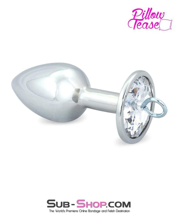 0303E      Eye Hook Clear Jewel Small Chromed Butt Plug - LAST CHANCE - Final Closeout! MEGA Deal   , Sub-Shop.com Bondage and Fetish Superstore