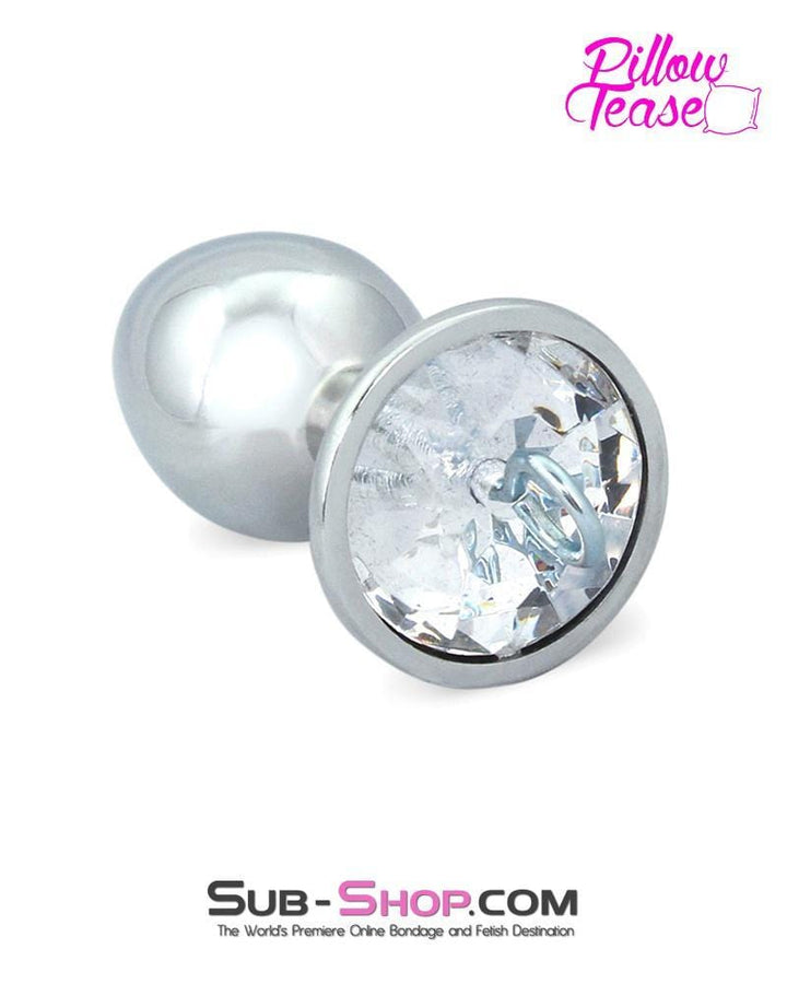 0303E      Eye Hook Clear Jewel Small Chromed Butt Plug - LAST CHANCE - Final Closeout! MEGA Deal   , Sub-Shop.com Bondage and Fetish Superstore