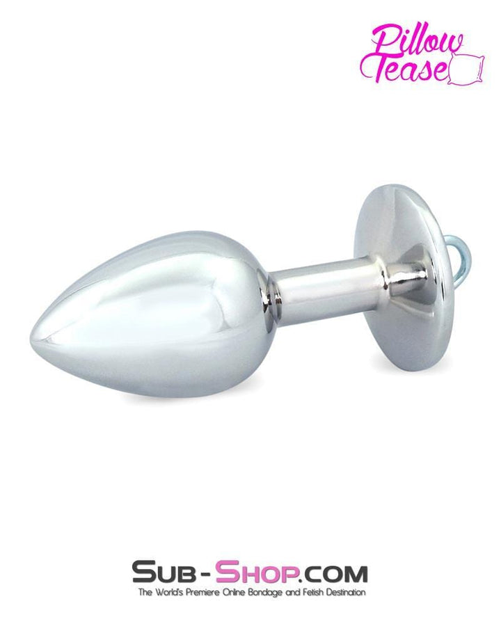 0303E      Eye Hook Clear Jewel Small Chromed Butt Plug - LAST CHANCE - Final Closeout! MEGA Deal   , Sub-Shop.com Bondage and Fetish Superstore