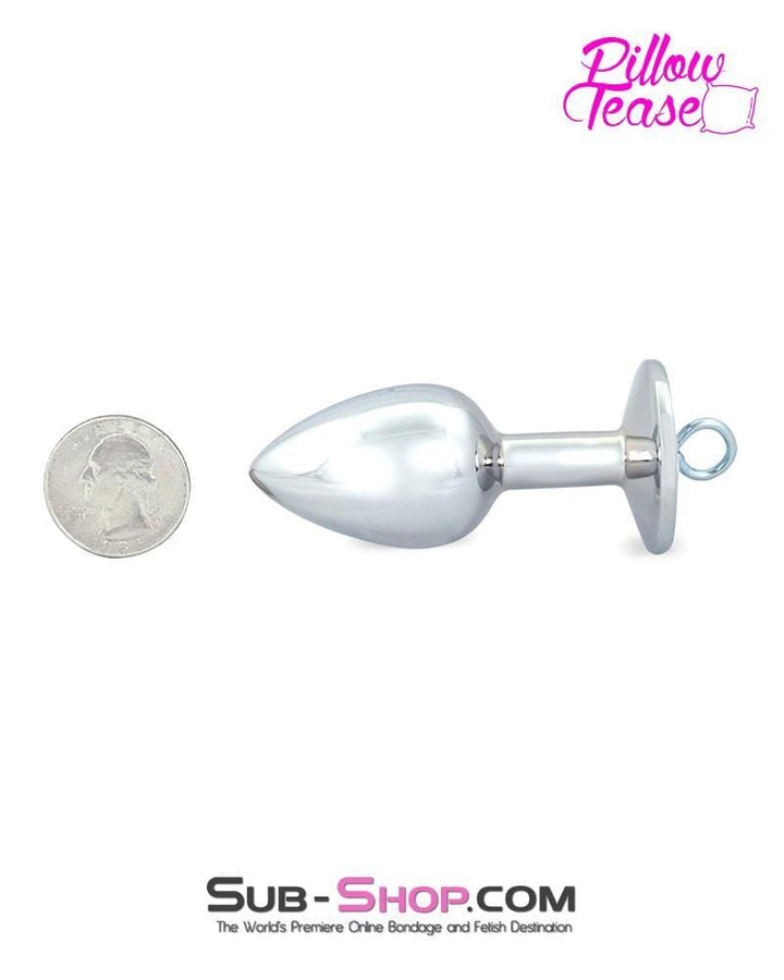 0303E      Eye Hook Clear Jewel Small Chromed Butt Plug - LAST CHANCE - Final Closeout! MEGA Deal   , Sub-Shop.com Bondage and Fetish Superstore