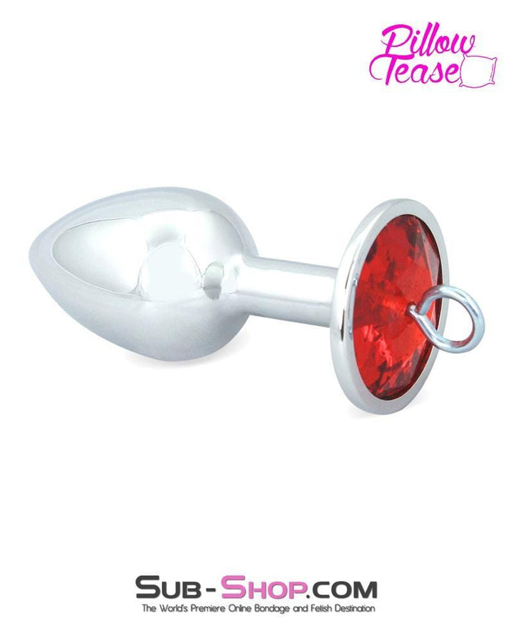 0307E      Eye Hook Red Gem Small Chromed Butt Plug - LAST CHANCE - Final Closeout! MEGA Deal   , Sub-Shop.com Bondage and Fetish Superstore