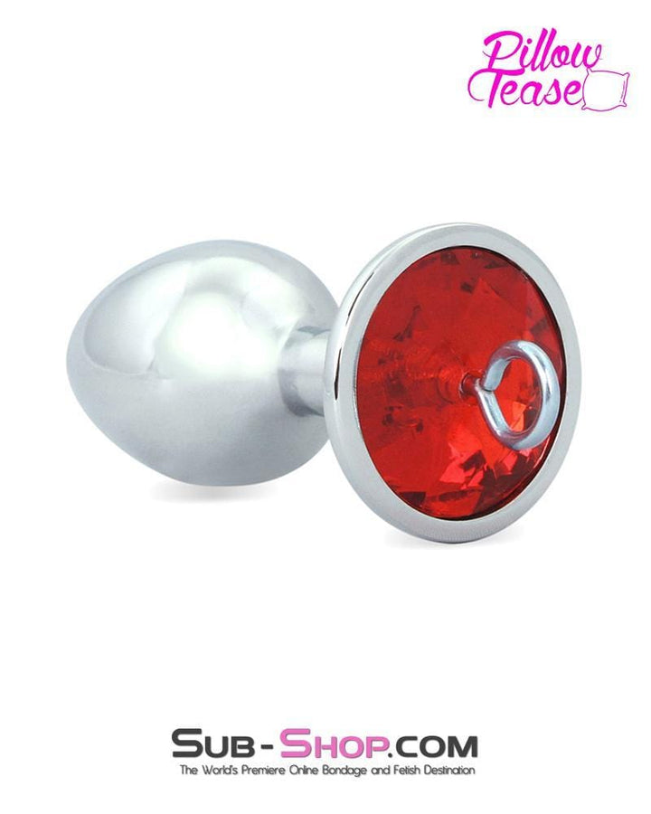 0307E      Eye Hook Red Gem Small Chromed Butt Plug - LAST CHANCE - Final Closeout! MEGA Deal   , Sub-Shop.com Bondage and Fetish Superstore