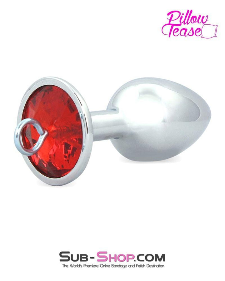 0307E      Eye Hook Red Gem Small Chromed Butt Plug - LAST CHANCE - Final Closeout! MEGA Deal   , Sub-Shop.com Bondage and Fetish Superstore