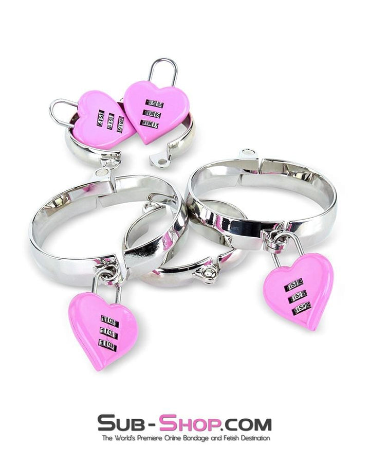 3307M      Pink Heart Combination Bondage Gear Lock Padlock   , Sub-Shop.com Bondage and Fetish Superstore