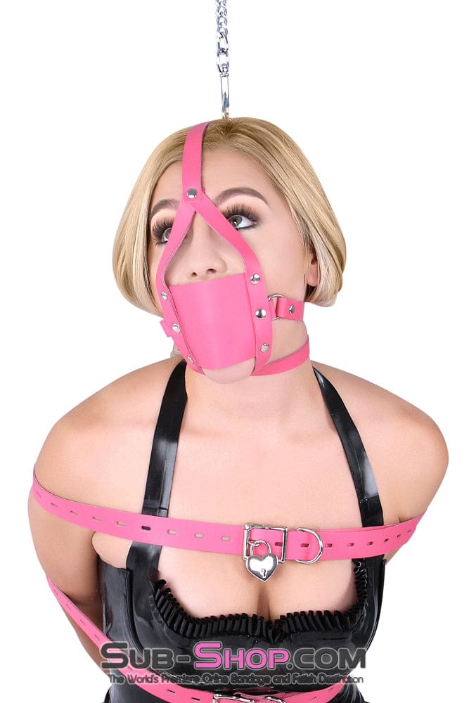 3426A-SIS      Forced Fantasy Sissy Bitch Sissy Boi Bondage Slave Babe Hot Pink Silencer Panel Style Ballgag Trainer Sissy   , Sub-Shop.com Bondage and Fetish Superstore