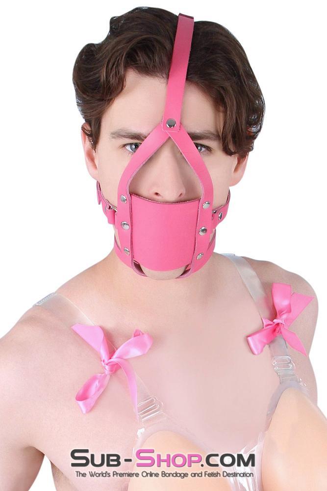 3426A-SIS      Forced Fantasy Sissy Bitch Sissy Boi Bondage Slave Babe Hot Pink Silencer Panel Style Ballgag Trainer Sissy   , Sub-Shop.com Bondage and Fetish Superstore