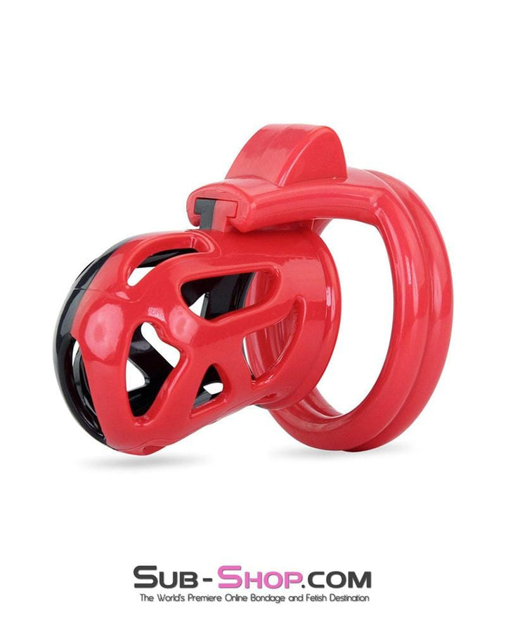 3445AE      Chastity Tease Sensation Cage Red and Black High Security Locking Male Chastity Device Chastity   , Sub-Shop.com Bondage and Fetish Superstore