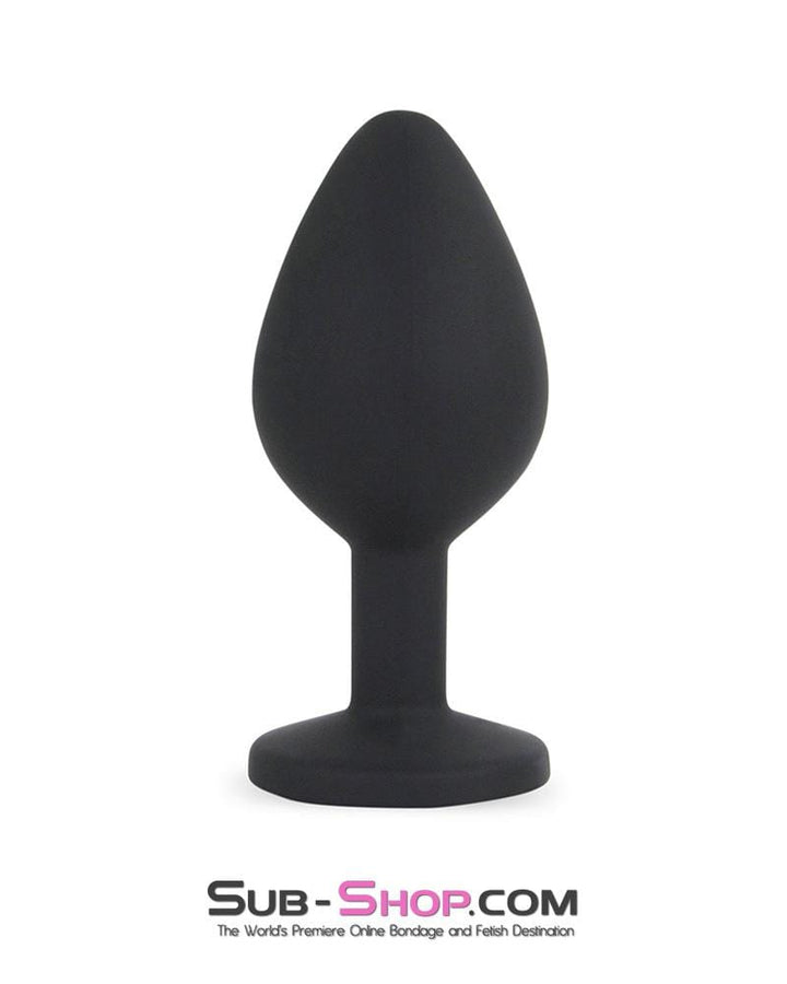 3447M      Small Silicone Butt Plug with Sex Bomb Pink Gem Butt Plug   , Sub-Shop.com Bondage and Fetish Superstore