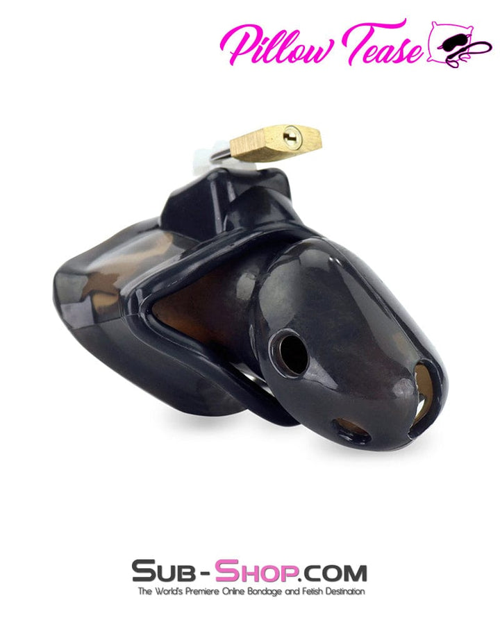 3459AR     Spiked Black Locking Silicone Chastity Cage with Ball Stretching Cock Ring - MEGA Deal MEGA Deal   , Sub-Shop.com Bondage and Fetish Superstore