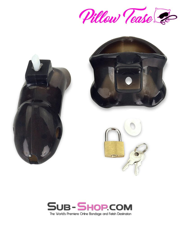 3459AR     Spiked Black Locking Silicone Chastity Cage with Ball Stretching Cock Ring - MEGA Deal MEGA Deal   , Sub-Shop.com Bondage and Fetish Superstore