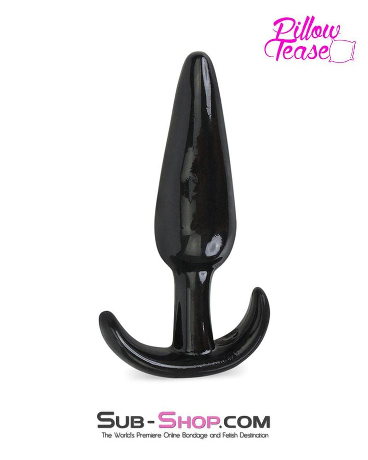 0350E      Medium Black Slim Jelly Anal Plug Anal Toys   , Sub-Shop.com Bondage and Fetish Superstore