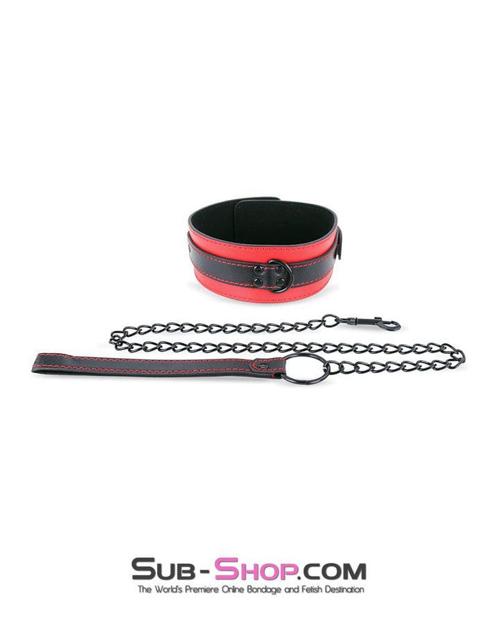 3753MQ      Red Room Desires Red and Black Collar and Leash Set - LAST CHANCE - Final Closeout! MEGA Deal   , Sub-Shop.com Bondage and Fetish Superstore