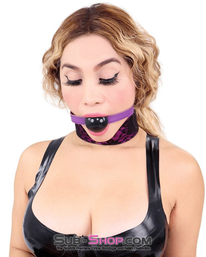 3810MQ      Purple Strap Beginner's Black Classic Ball Gag Gags   , Sub-Shop.com Bondage and Fetish Superstore