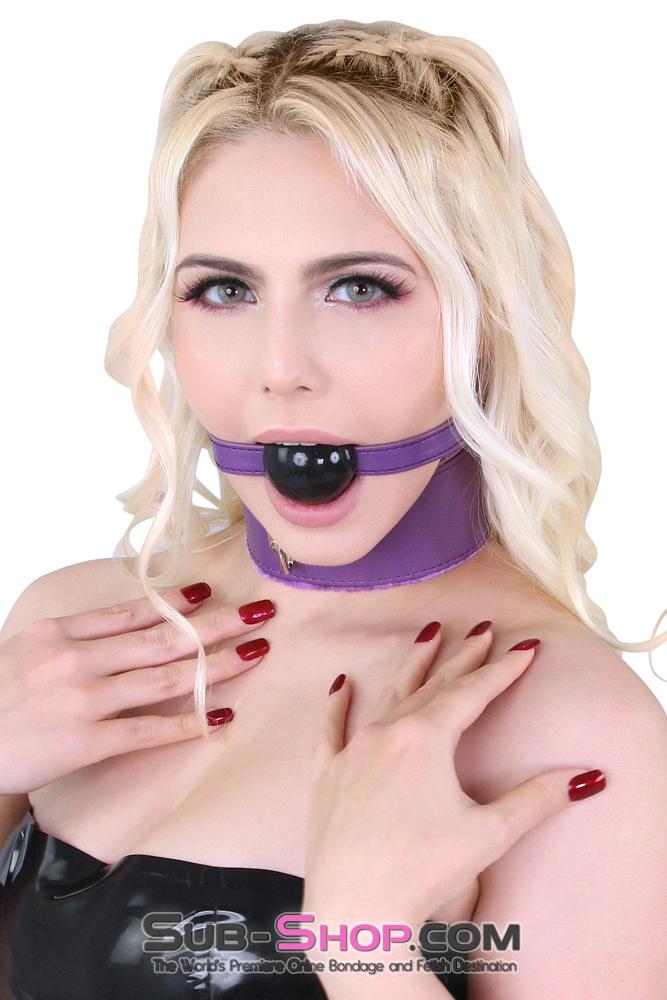 3810MQ      Purple Strap Beginner's Black Classic Ball Gag Gags   , Sub-Shop.com Bondage and Fetish Superstore