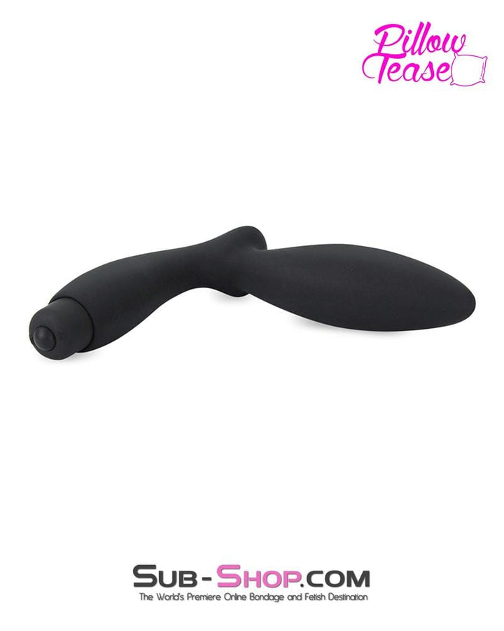 0440E      Black Silicone Butt Plug with Perineum Stimulator Butt Plug   , Sub-Shop.com Bondage and Fetish Superstore